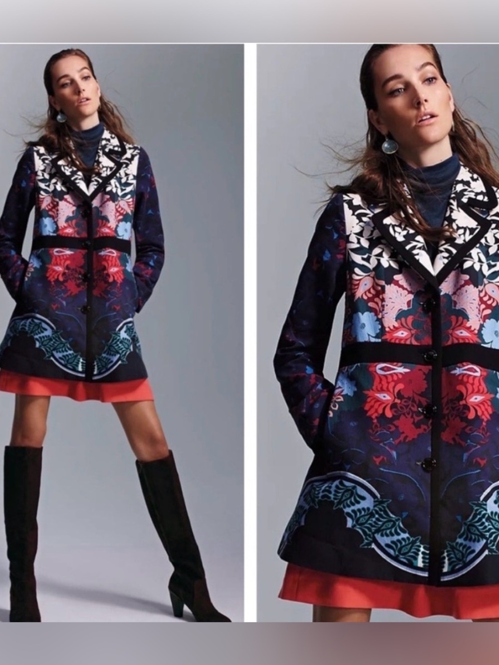 Anthropologie Elevenses Florilege Trench Coat Size 0